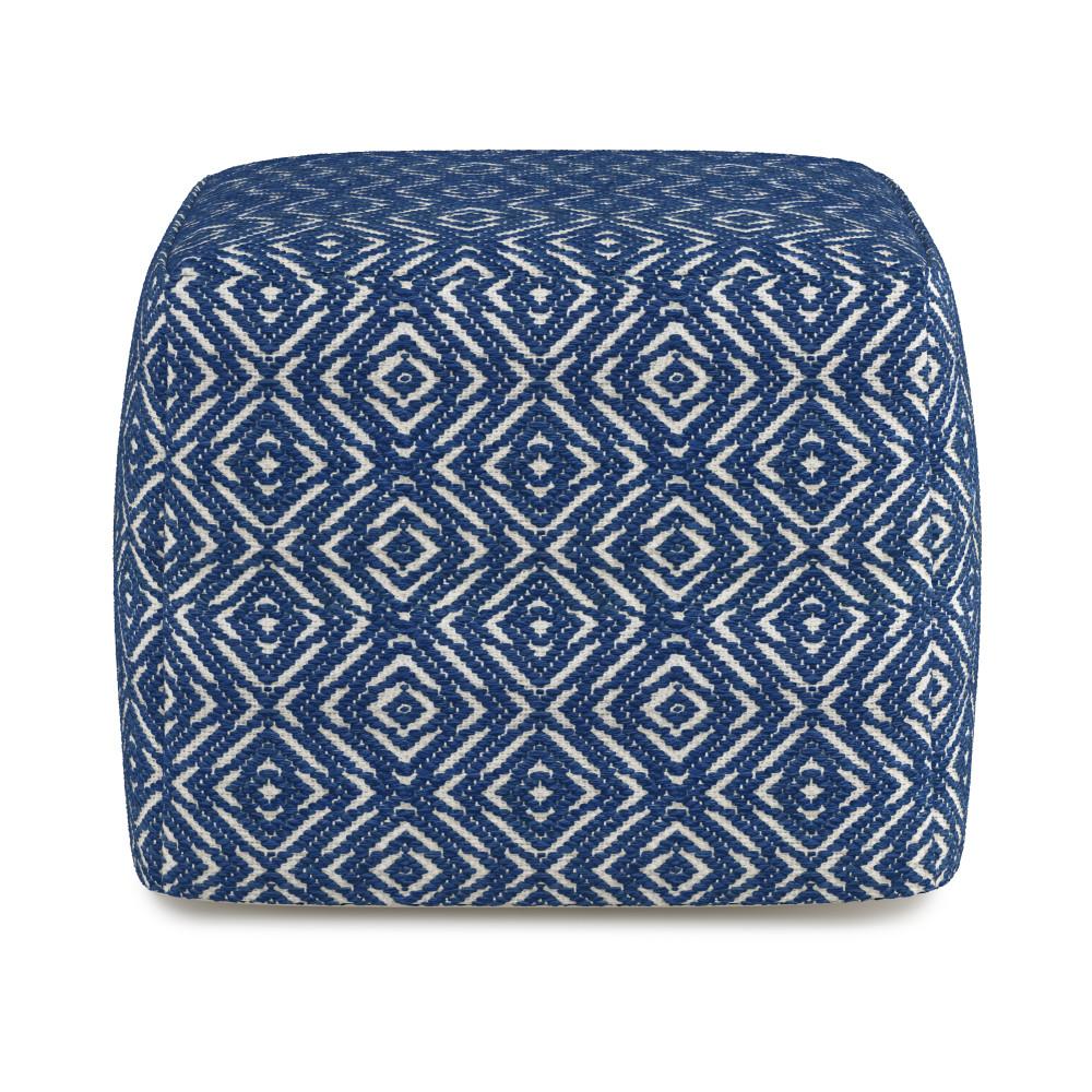 Blue and Natural | Graham Square Pouf