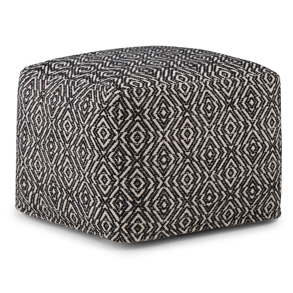 Black and Natural | Graham Square Pouf