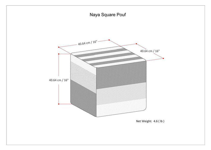 Grey Melange | Naya Patterned Cube Pouf