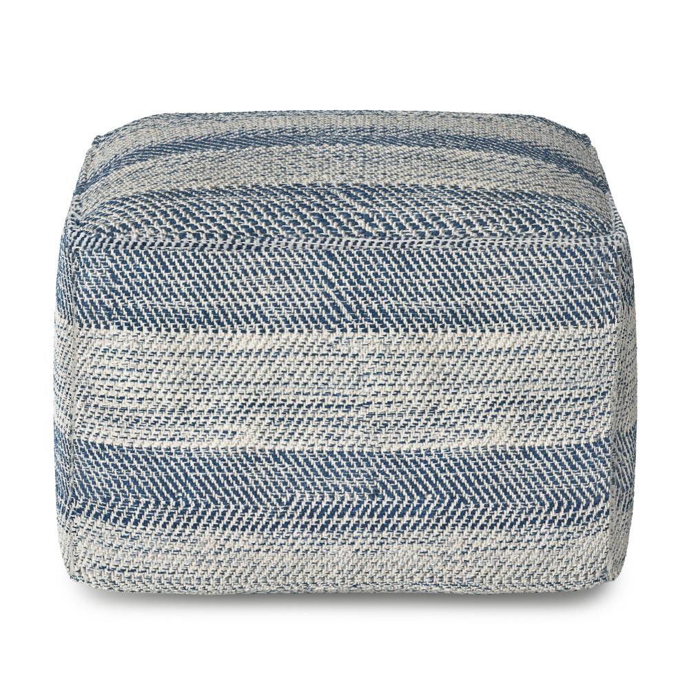 Patterened Teal Melange | Clay Square Pouf