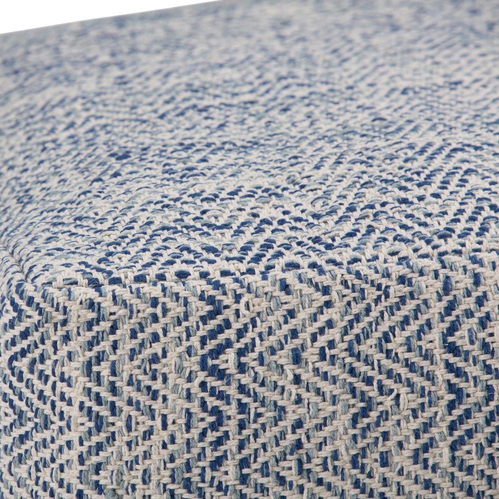 Patterned Denim Melange | Nate Patterned Square Pouf