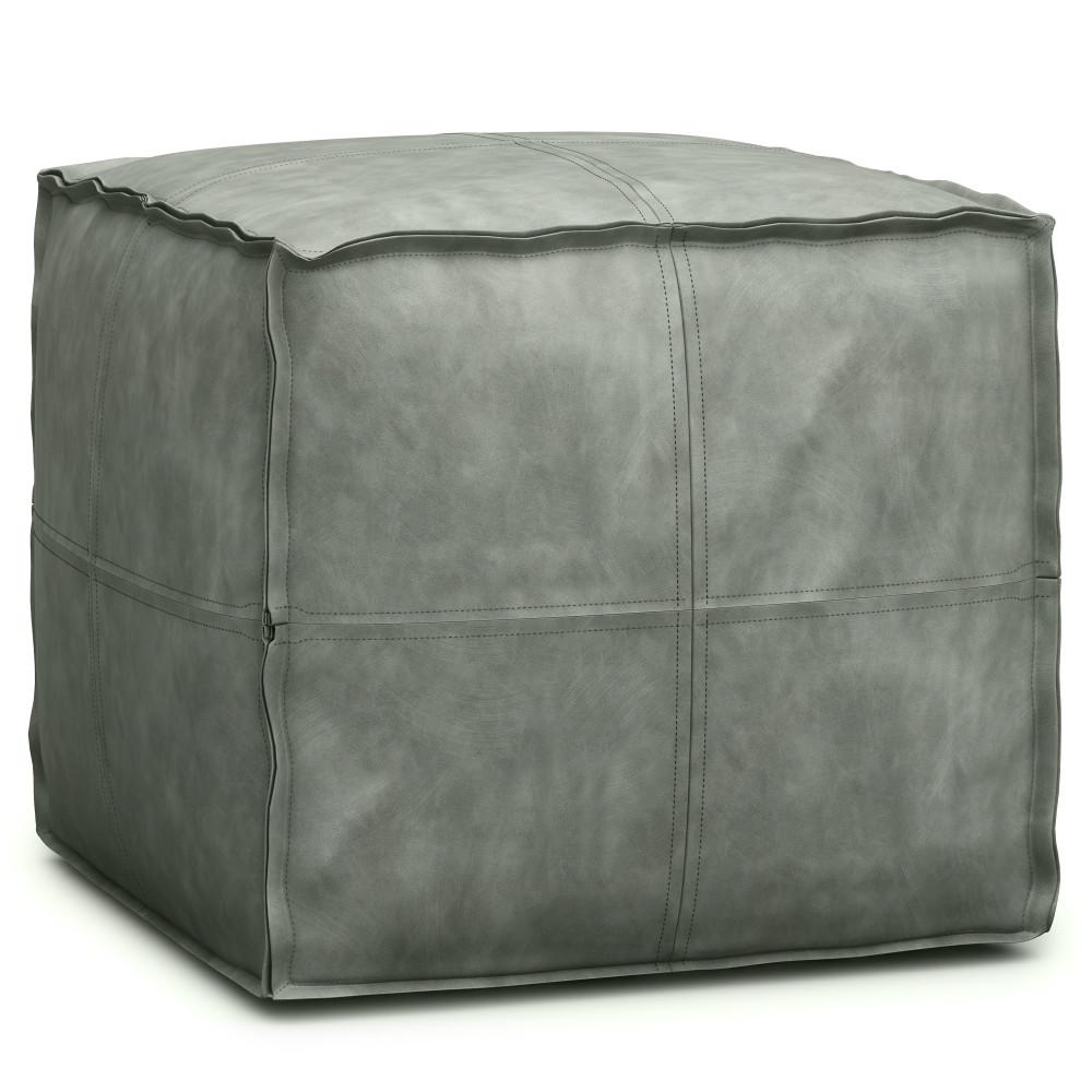 Distressed Grey | Brody Square Pouf