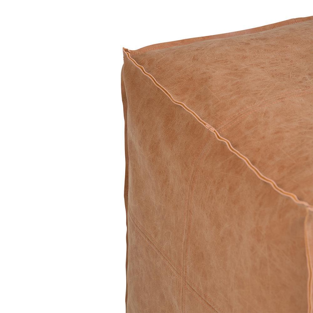 Distressed Brown | Brody Square Pouf