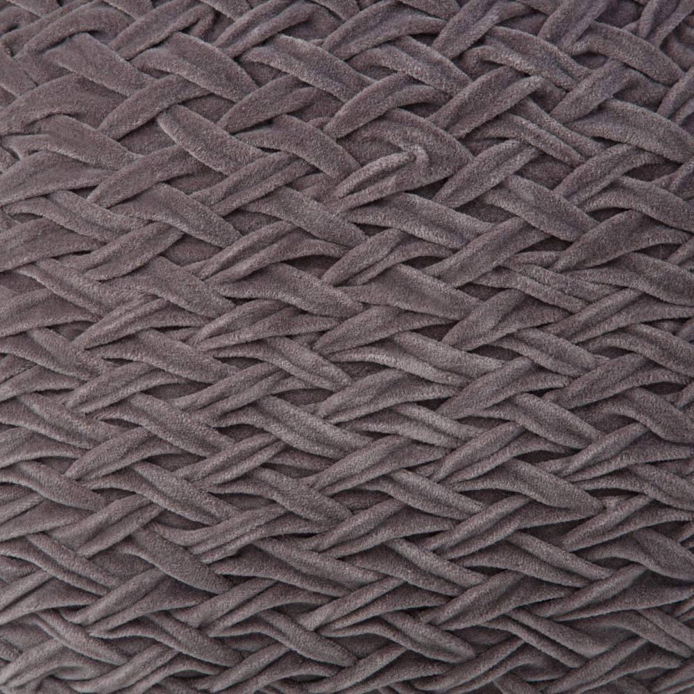 Grey Velvet Fabric |Grafton Velvet Round Pouf 