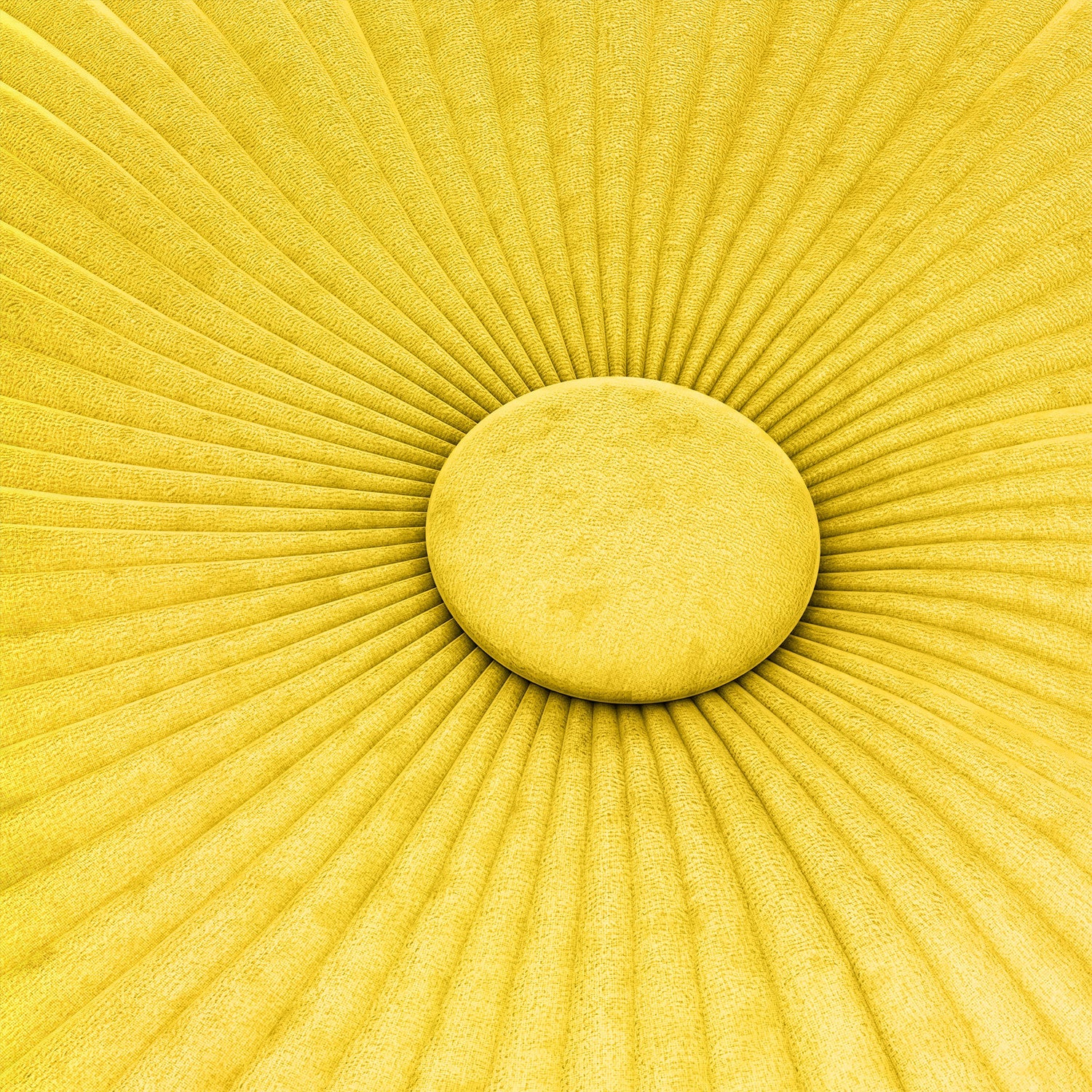 Golden Yellow Velvet Fabric | Renee Velvet Round Pouf