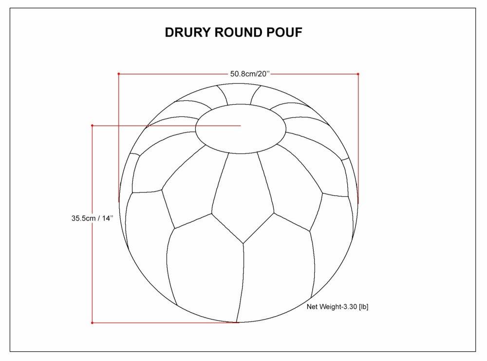 Teal | Drury Round Pouf