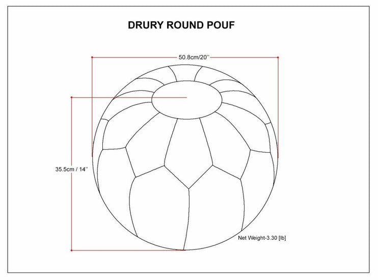 Teal | Drury Round Pouf