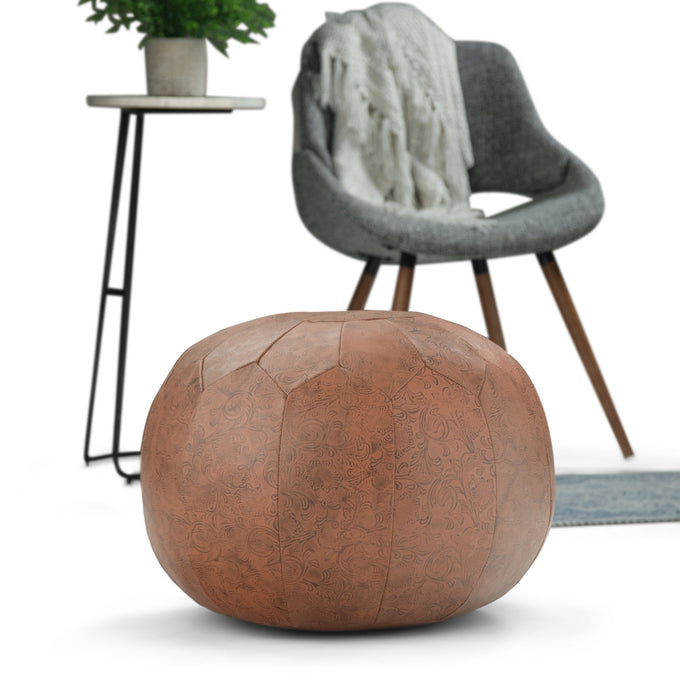 Brown | Drury Round Pouf