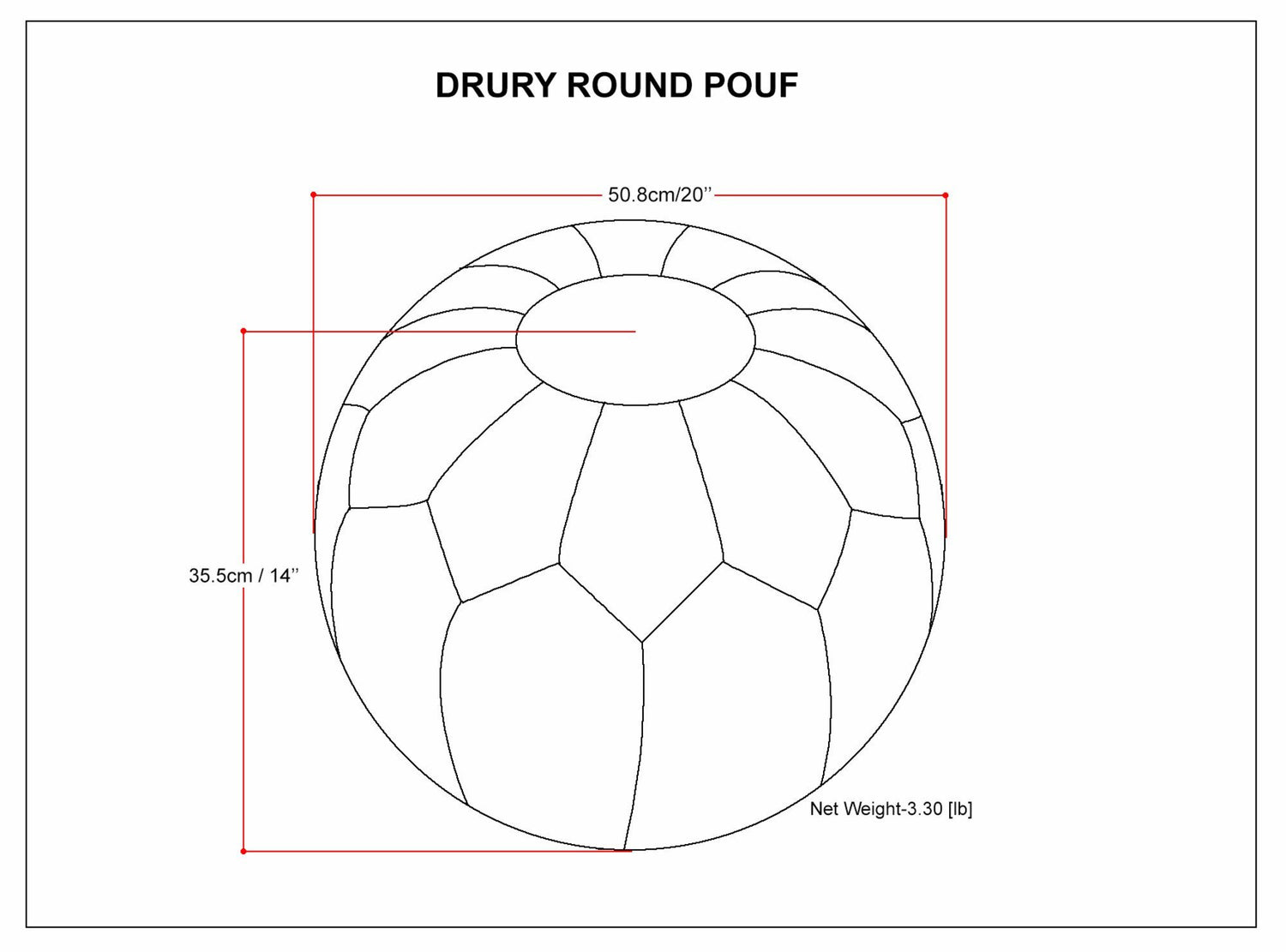 Brown | Drury Round Pouf