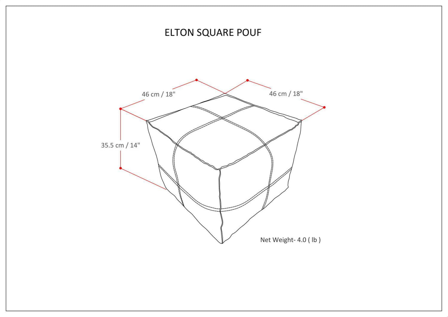 Elton Square Pouf
