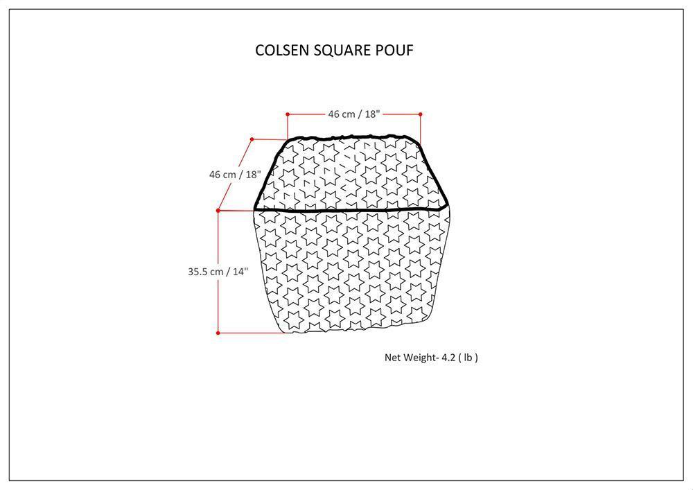 Colsen 18 in Wide Square Pouf