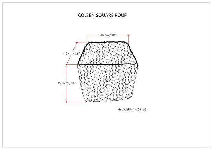 Colsen 18 in Wide Square Pouf