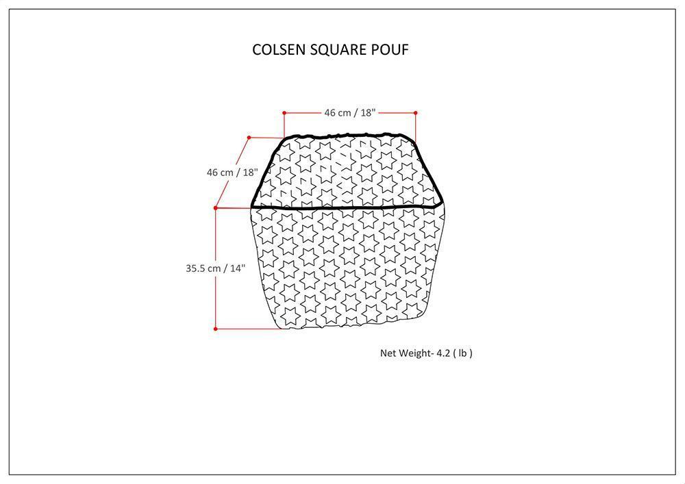 Colsen 18 in Wide Square Pouf