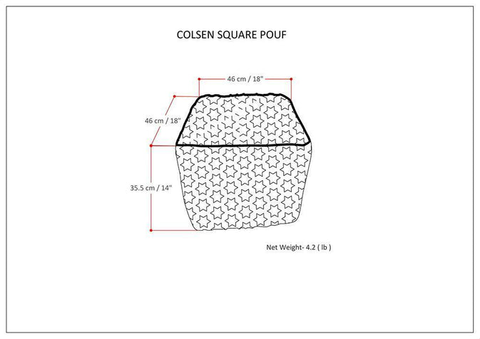 Colsen 18 in Wide Square Pouf