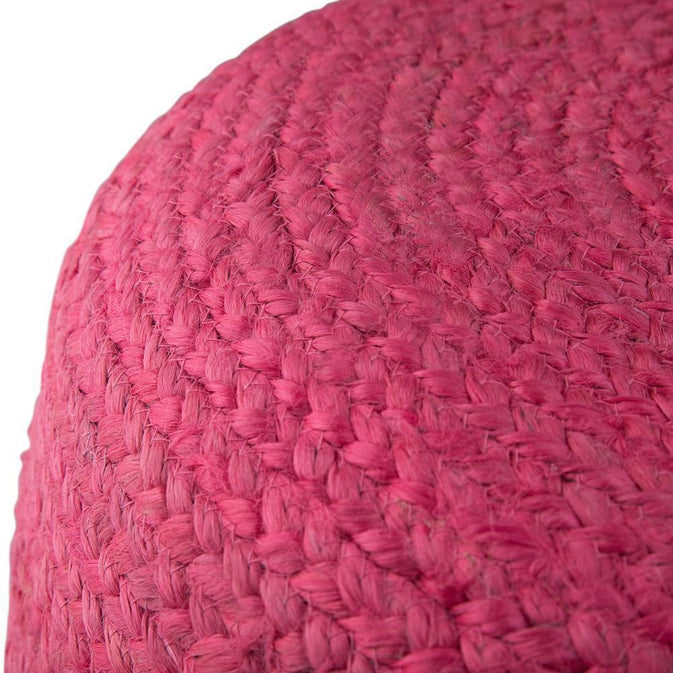 Pink Natural | Lydia 18 in Wide Round Pouf