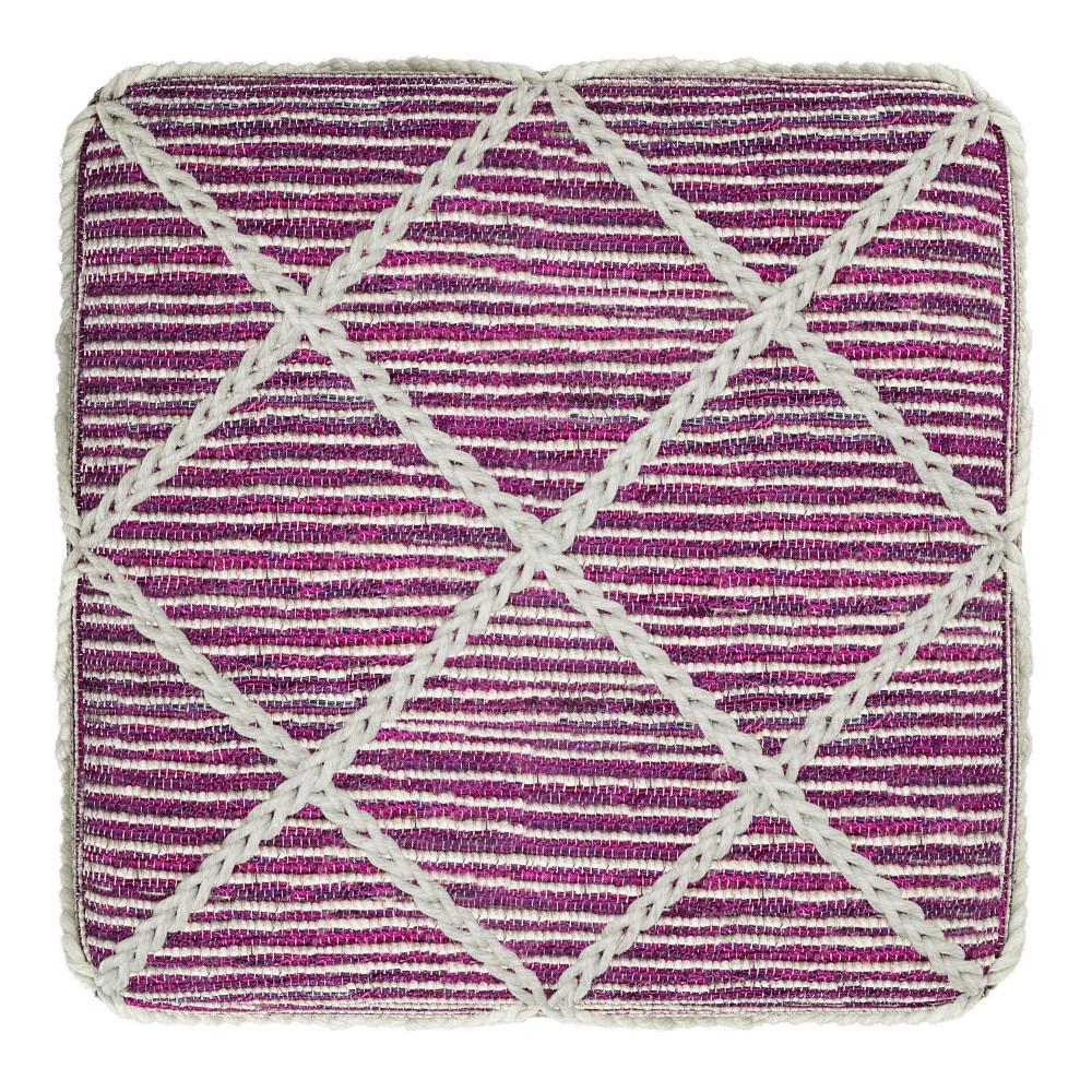 Magenta and Natural | Cowan Square Pouf