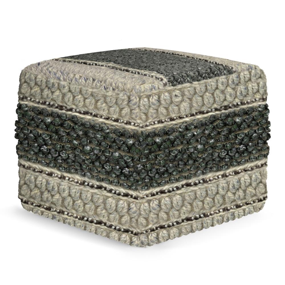 Green and Natural | Grady Square Pouf