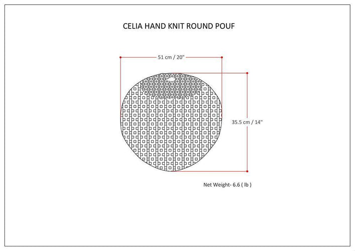 Celia Hand Knit Round Pouf