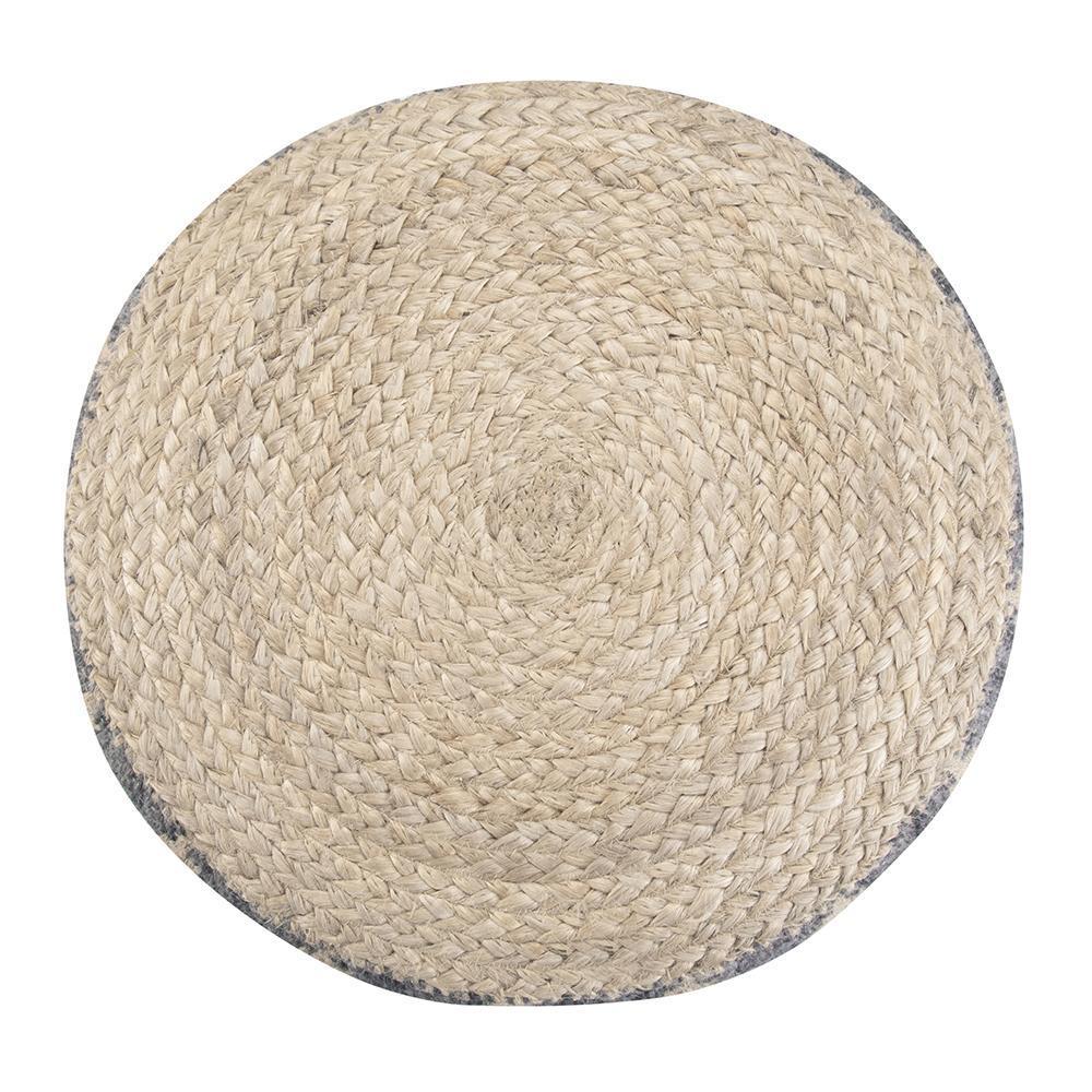 Grey and Natural | Edgeley Round Pouf