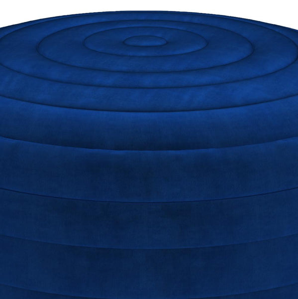 Blue Velvet Velvet Fabric| Vivienne Round Pouf