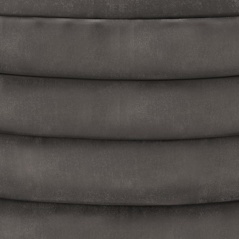 Grey Velvet Fabric | Vivienne Round Pouf