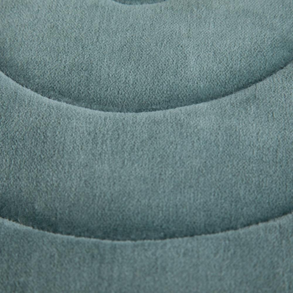 Turquoise Velvet Fabric | Vivienne Round Pouf