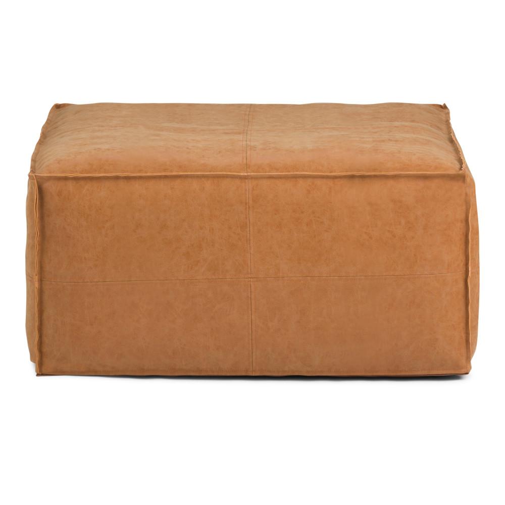 Distressed Brown | Brody Large Square Coffee Table Pouf