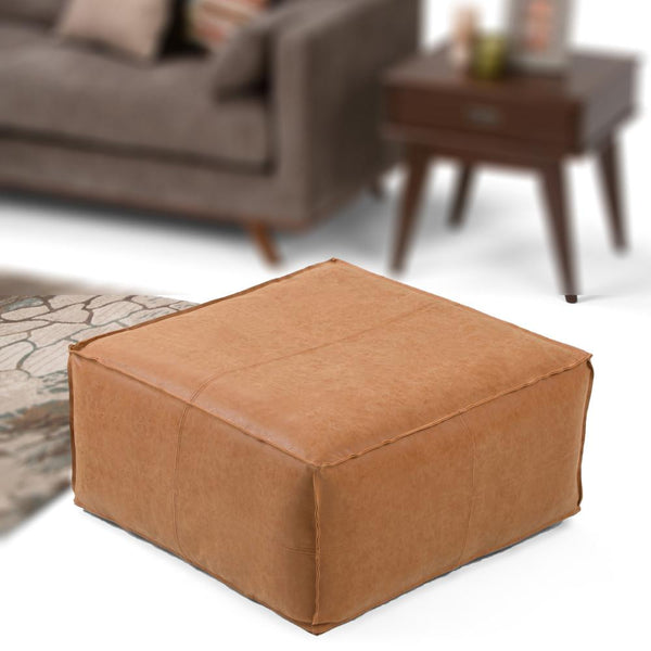 Distressed Brown | Brody Large Square Coffee Table Pouf