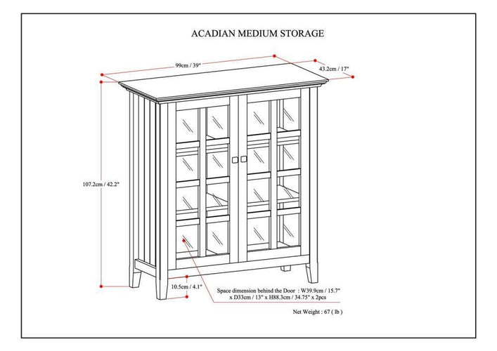 Light Golden Brown | Acadian Medium Storage Cabinet