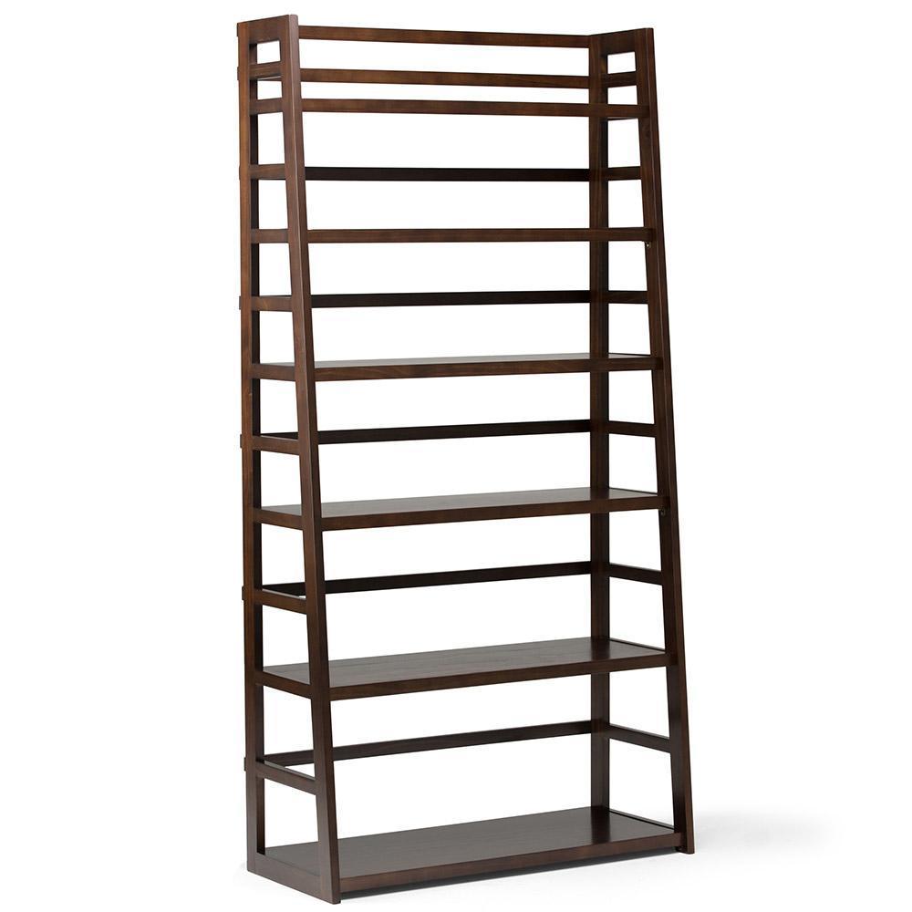 Brunette Brown | Acadian 72 x 36 inch Wide Ladder Shelf Bookcase