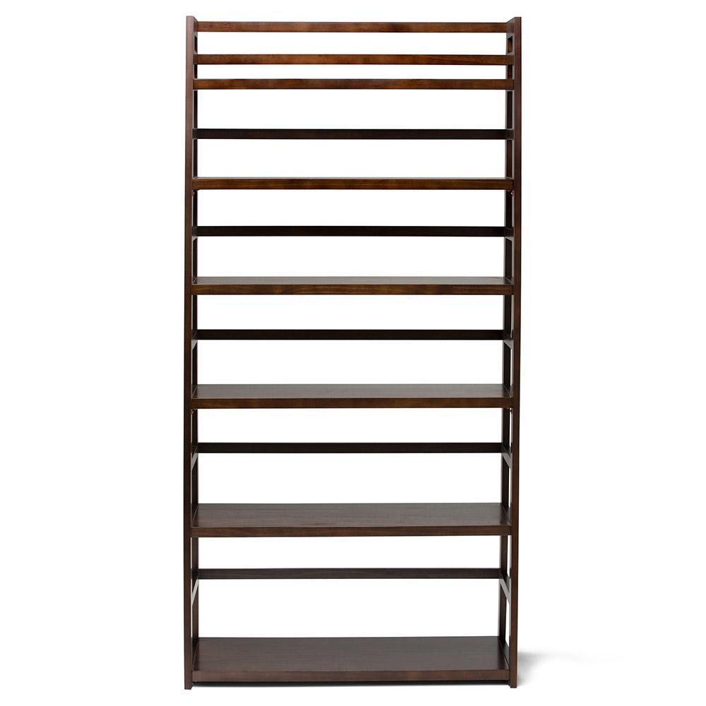 Brunette Brown | Acadian 72 x 36 inch Wide Ladder Shelf Bookcase