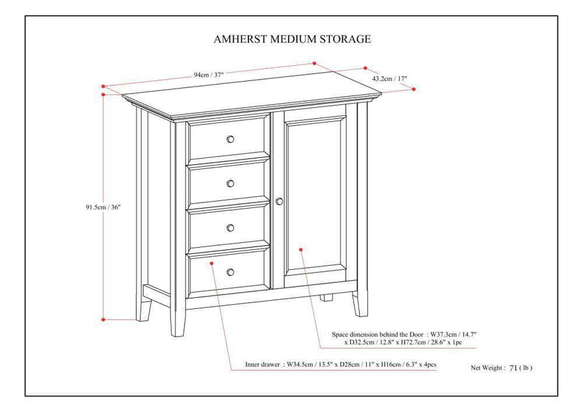 Light Golden Brown | Amherst Medium Storage Cabinet