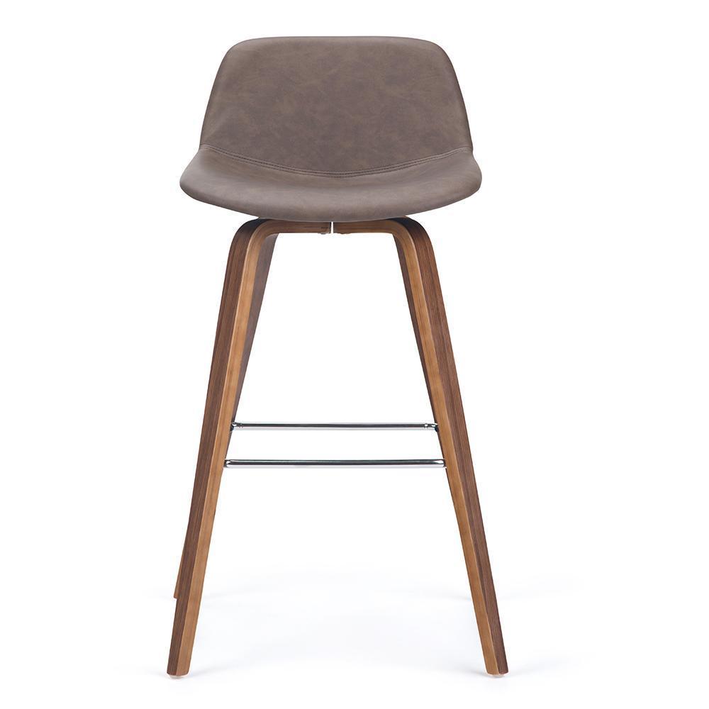 Distressed Chocolate Brown Distressed Vegan Leather Natural | Randolph Bentwood 26 inch Bar Stool (Set of 2)