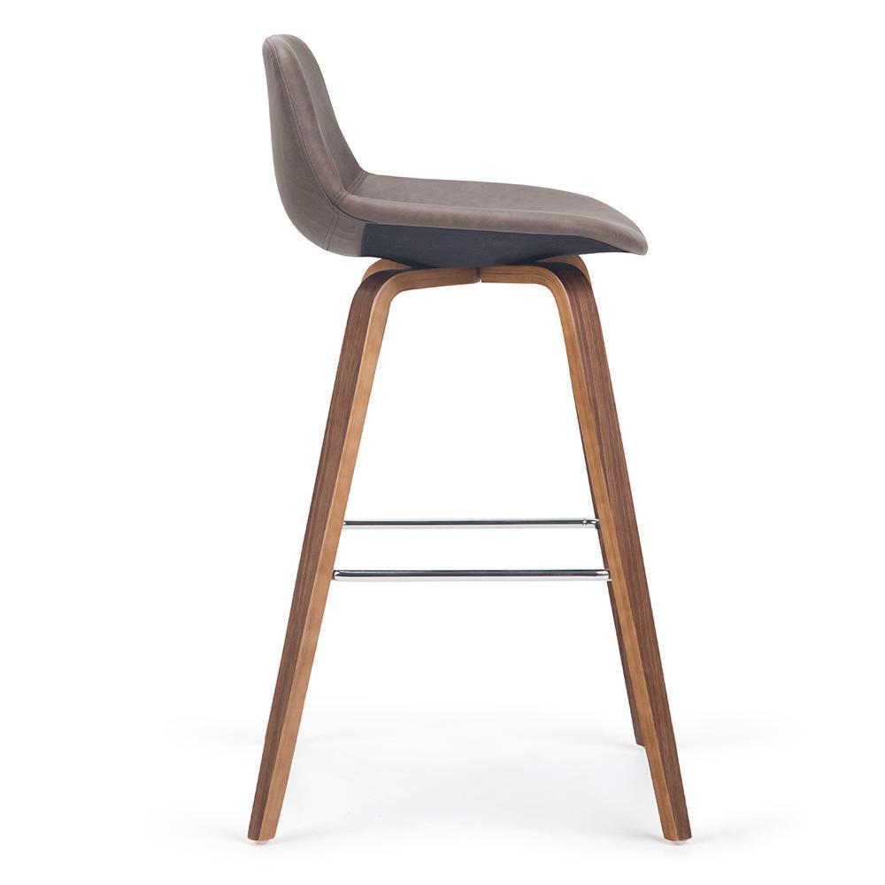Distressed Chocolate Brown Distressed Vegan Leather Natural | Randolph Bentwood 26 inch Bar Stool (Set of 2)