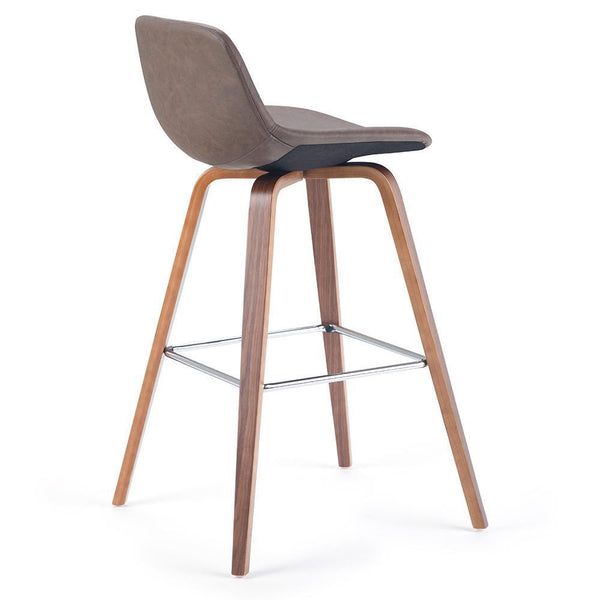Distressed Chocolate Brown Distressed Vegan Leather Natural | Randolph Bentwood 26 inch Bar Stool (Set of 2)