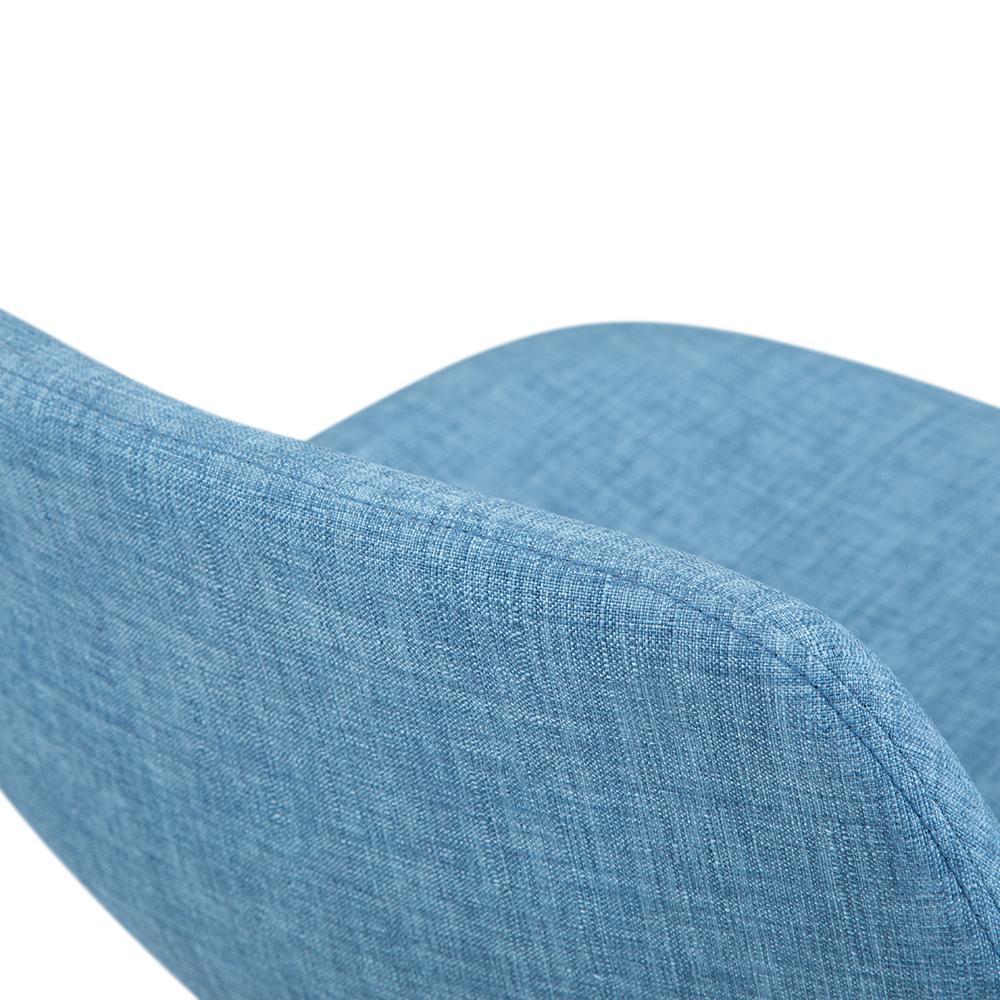 Medium Blue Linen Style Fabric Natural | Randolph Bentwood 26 inch Bar Stool (Set of 2)