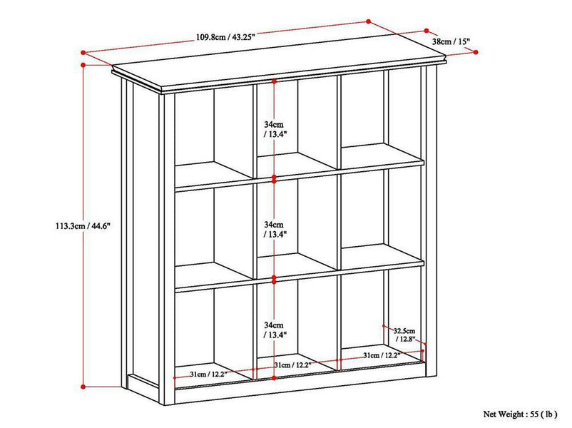 Russet Brown | Artisan Nine Cube Bookcase & Storage