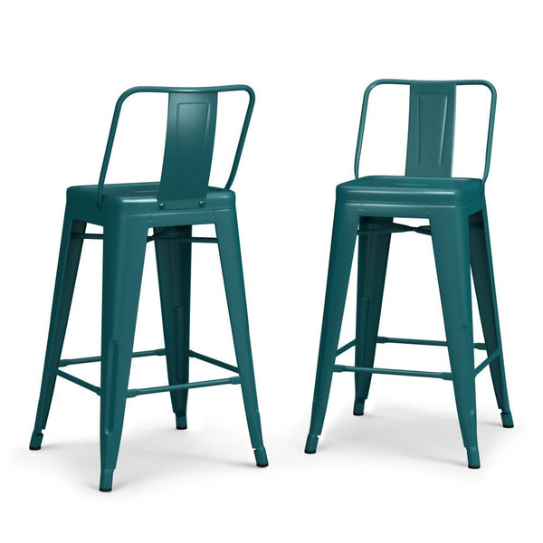 Teal Blue 24 Inch | Rayne 24 inch Metal Counter Height Stool (Set of 4)