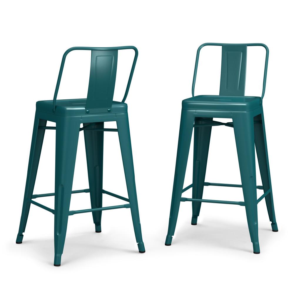 Teal Blue 24 Inch | Rayne 24 inch Metal Counter Height Stool (Set of 4)