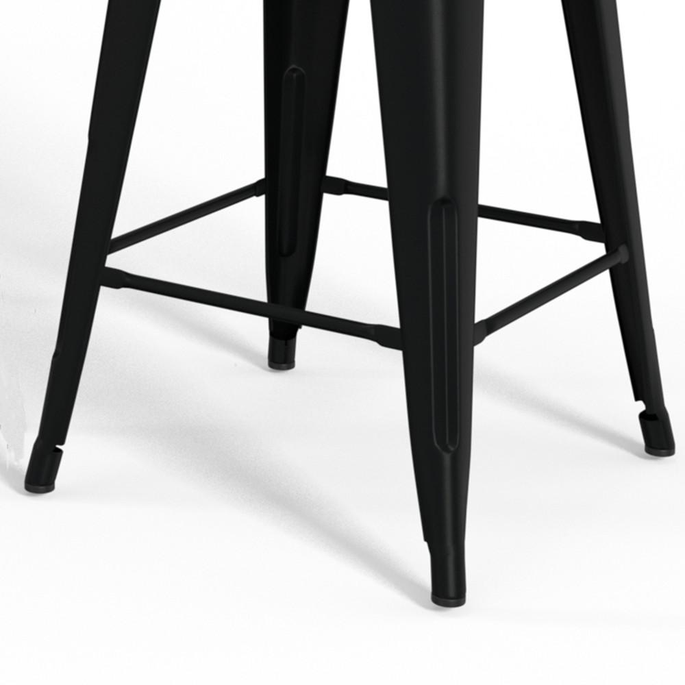 Black 24 inch | Rayne 24 inch Metal  Wood Counter Height Stool (Set of 2)