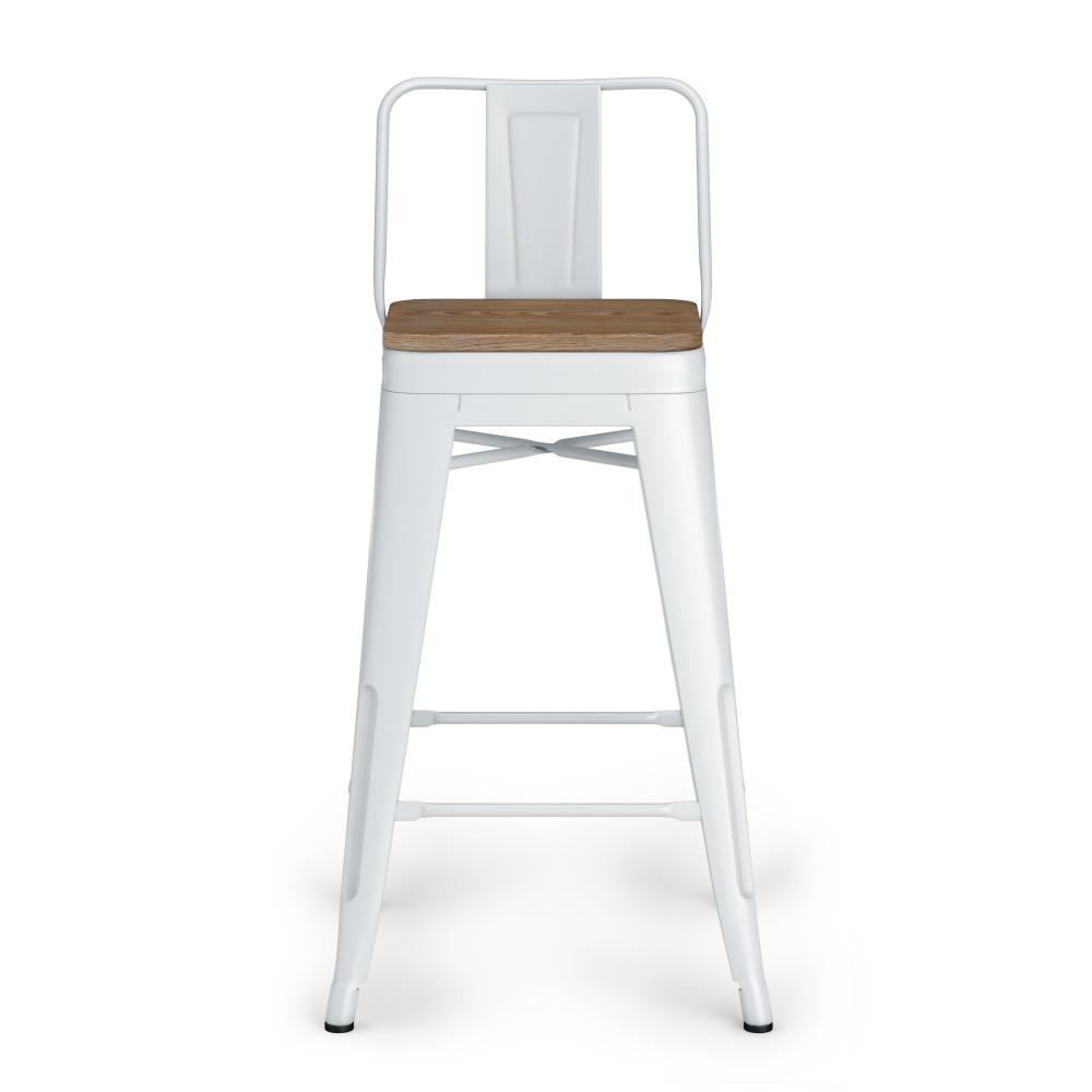 White 24 inch | Rayne 24 inch Metal  Wood Counter Height Stool (Set of 2)