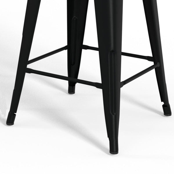 Black  24 inch | Rayne 24 inch Metal  Wood Counter Height Stool (Set of 4)
