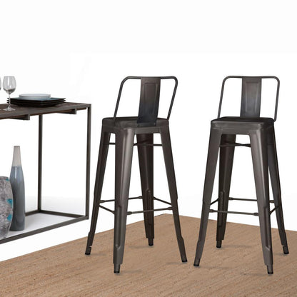 Gun Metal Grey | Rayne 30 inch Metal Bar Stool