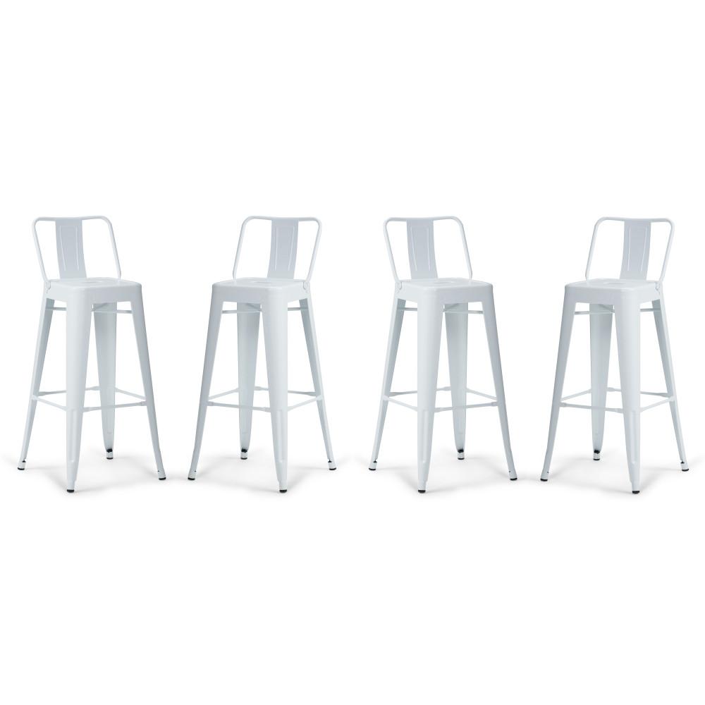 White 30 Inch | Rayne 30 inch Metal Bar Stool (Set of 4)