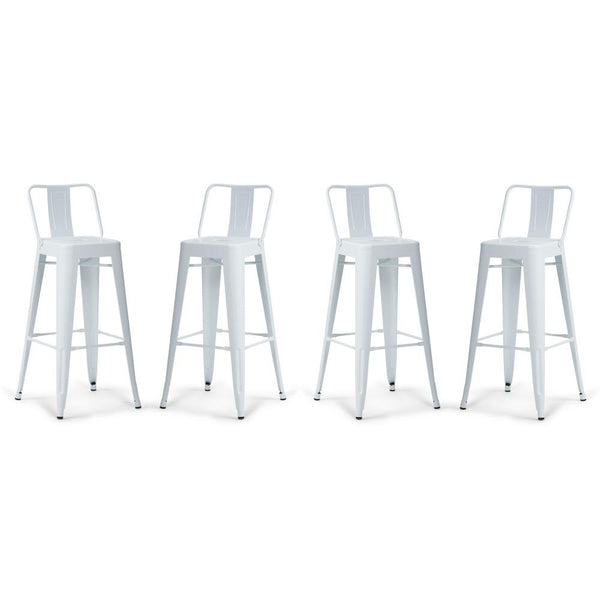 White 30 Inch | Rayne 30 inch Metal Bar Stool (Set of 4)