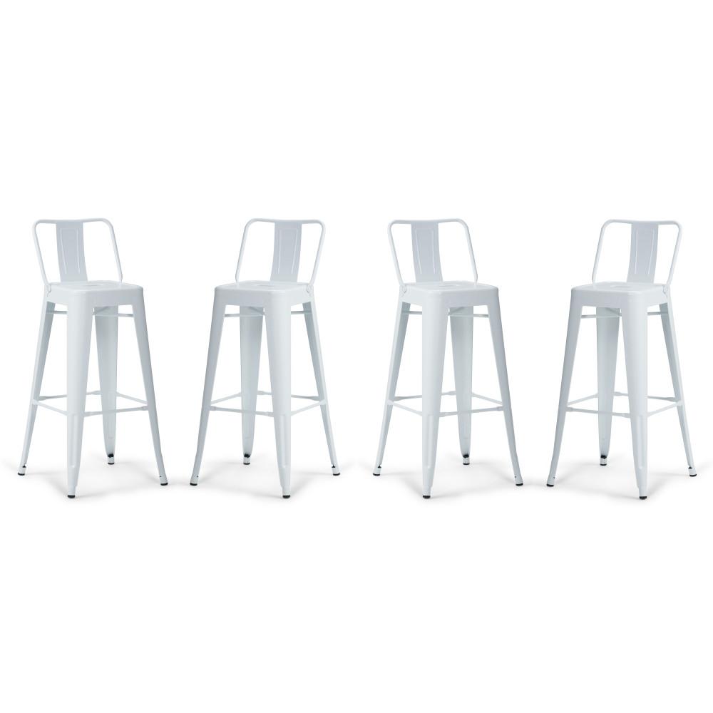 White 30 Inch | Rayne 30 inch Metal Bar Stool (Set of 4)