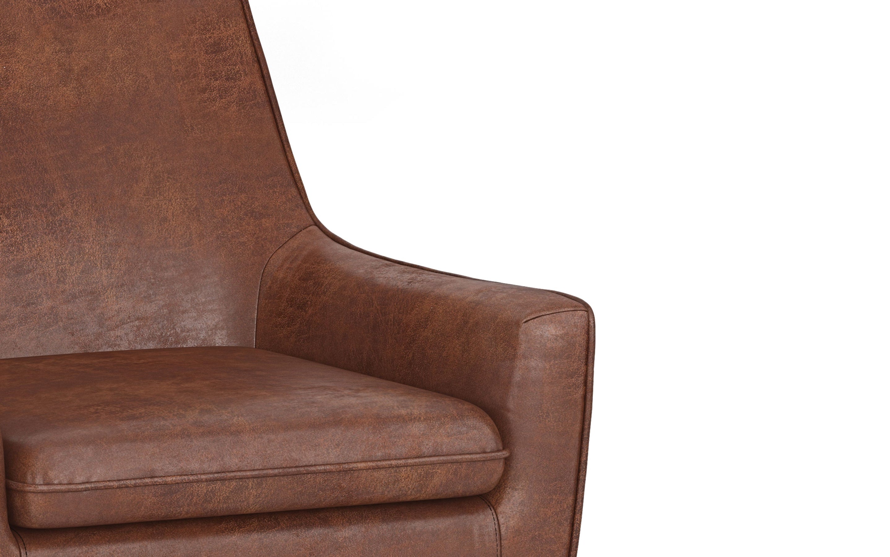 Distressed Saddle Brown Distressed Vegan Leather | Robson Accent Chair