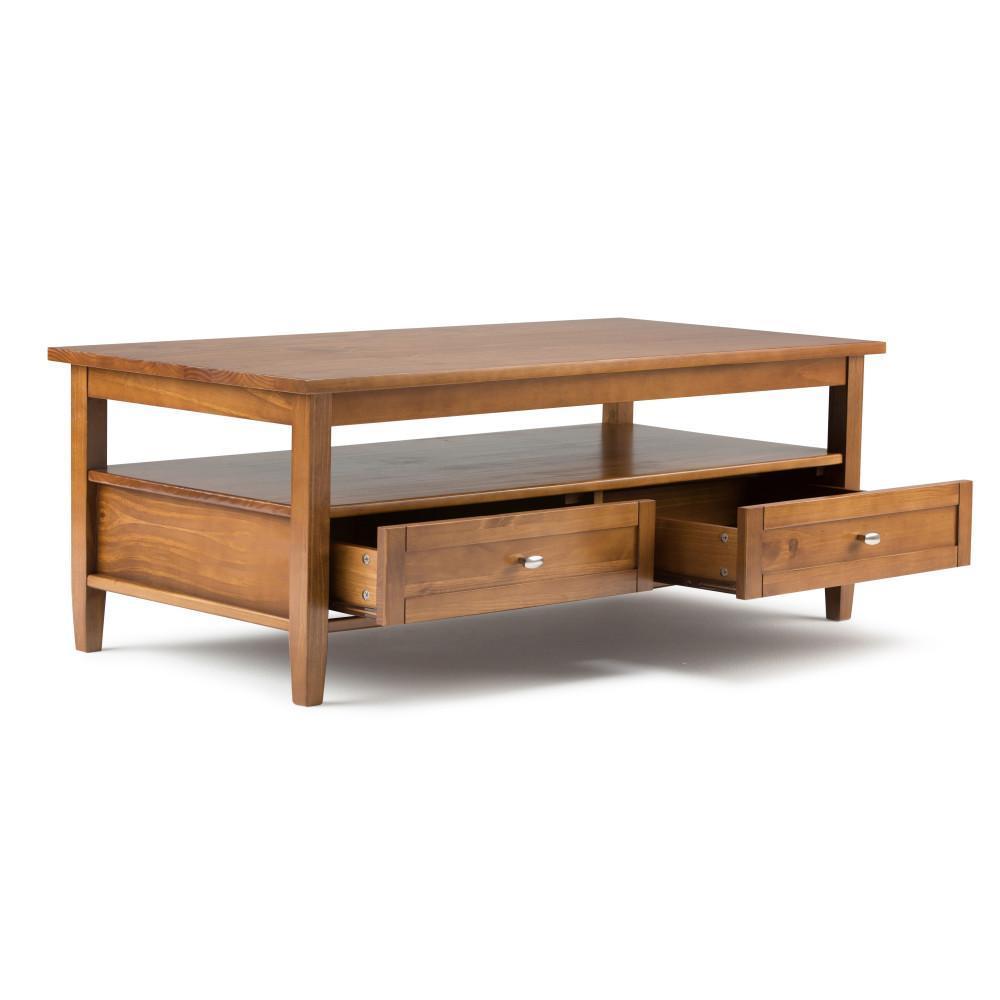 Light Golden Brown | Warm Shaker 48 inch Coffee Table