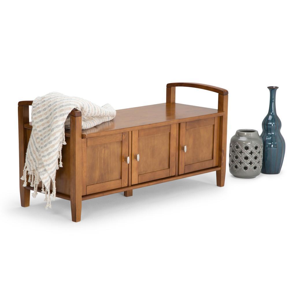 Light Golden Brown | Warm Shaker 44 inch Entryway Bench