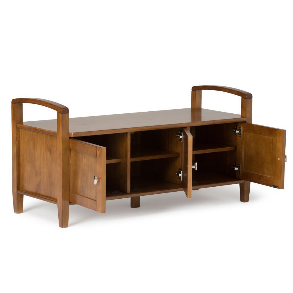 Light Golden Brown | Warm Shaker 44 inch Entryway Bench